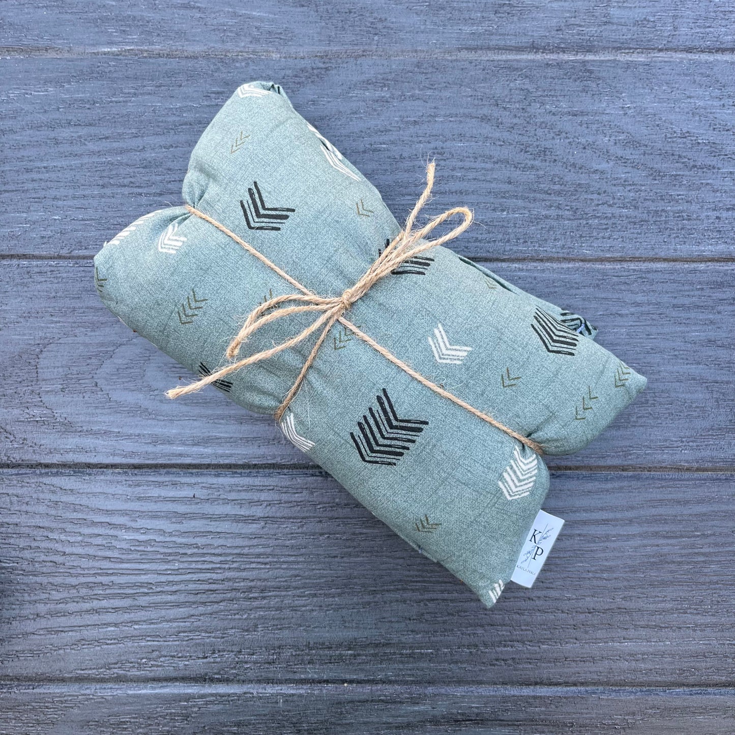 Green Arrows - Lavender Rice Bag - Large Hot and Cold Pack