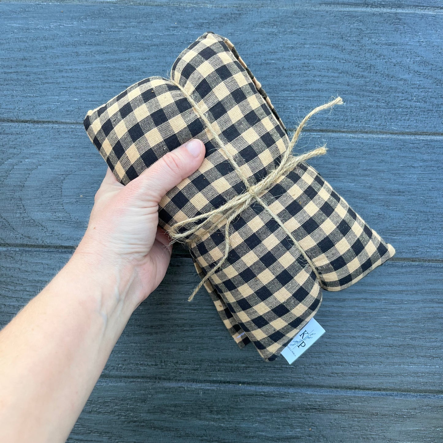 Black Plaid - Lavender Rice Bag - Large Hot and Cold Pack