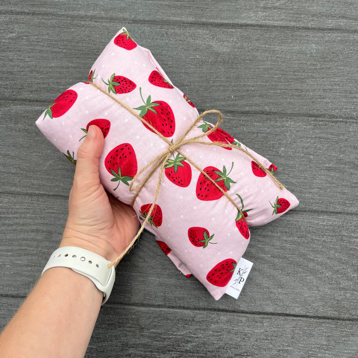 For the Love of Srawberries - Lavender Rice Bag - Large Hot and Cold Pack