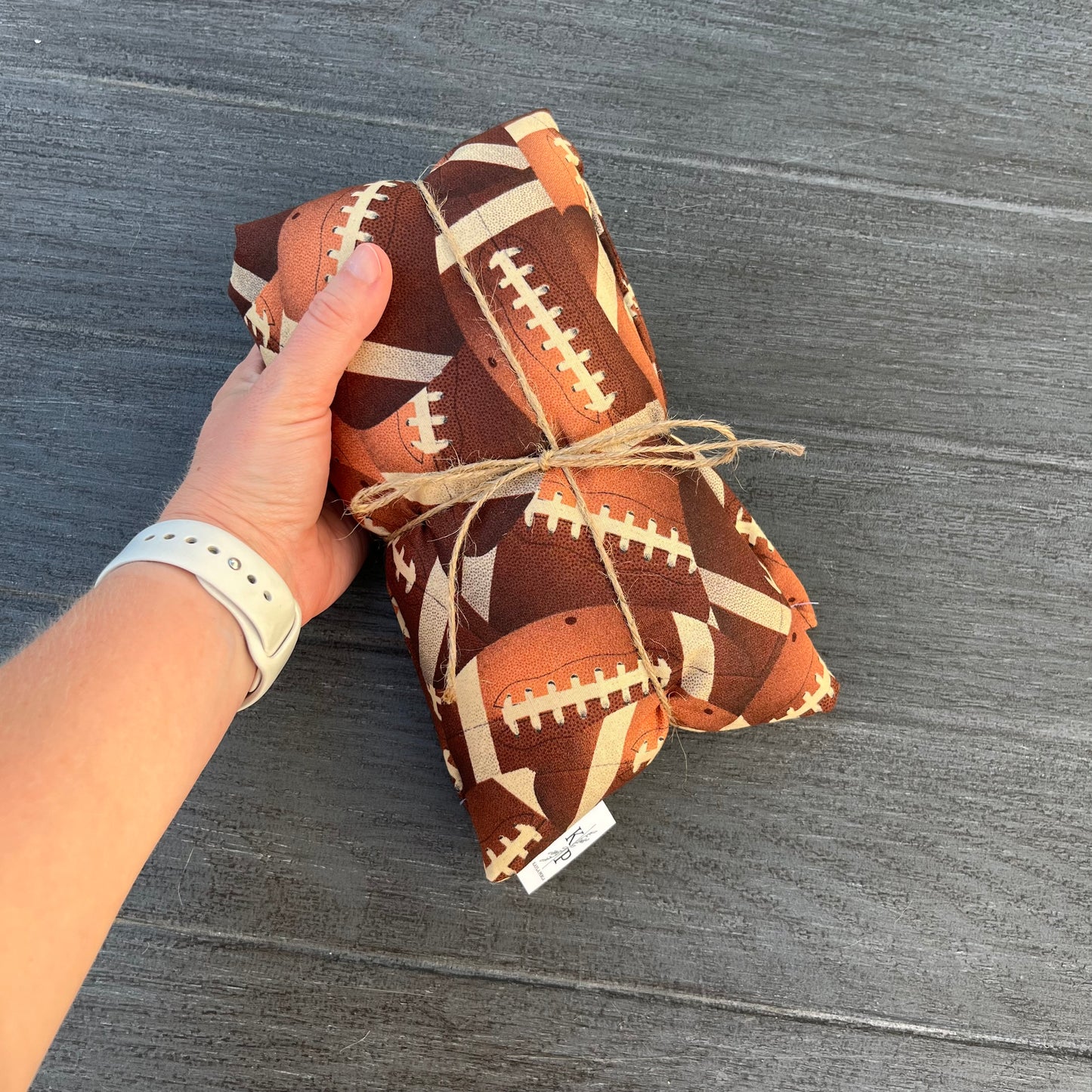 Football - Lavender Rice Bag - Large Hot and Cold Pack