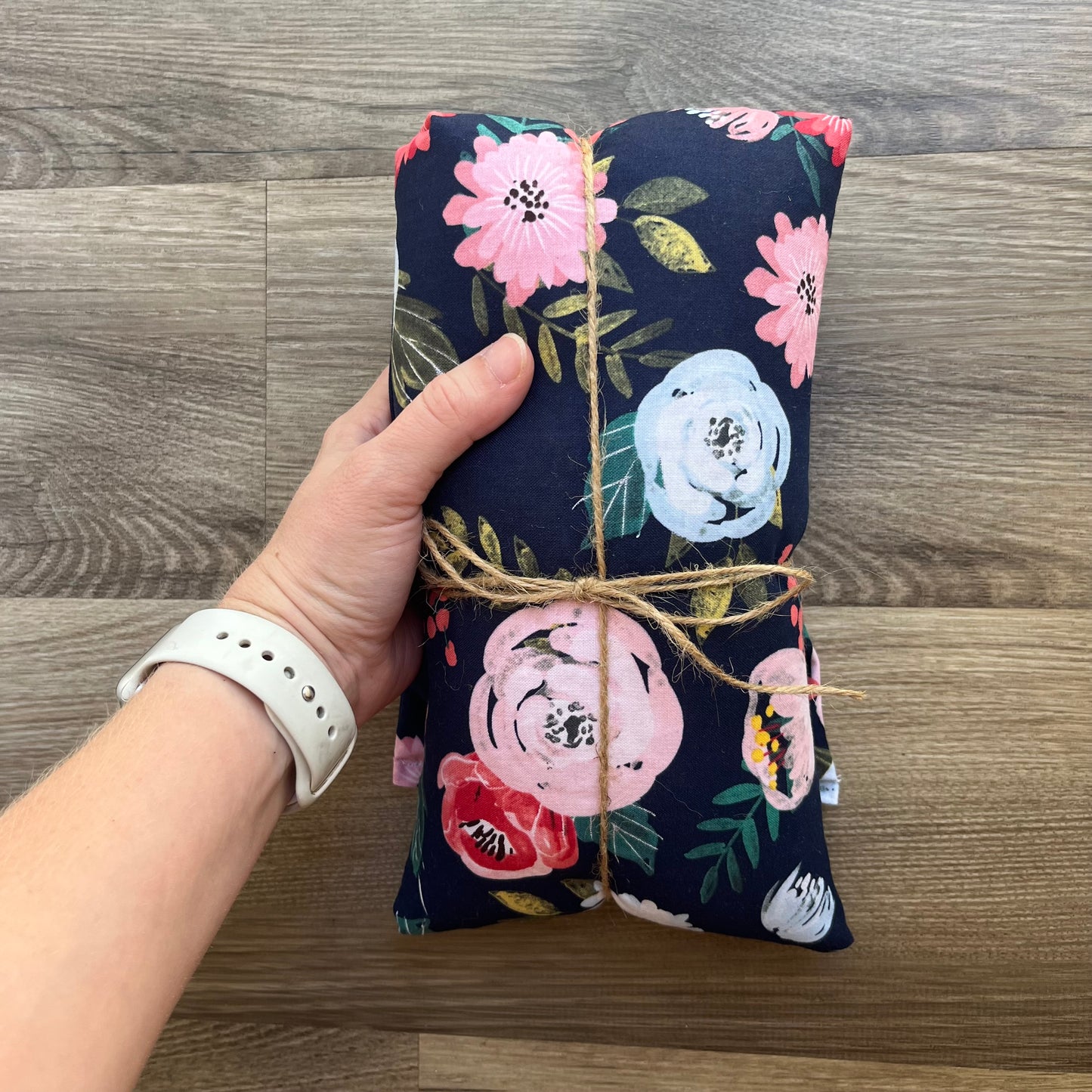 Navy and Pink Floral - Lavender Rice Bag - Large Hot and Cold Pack