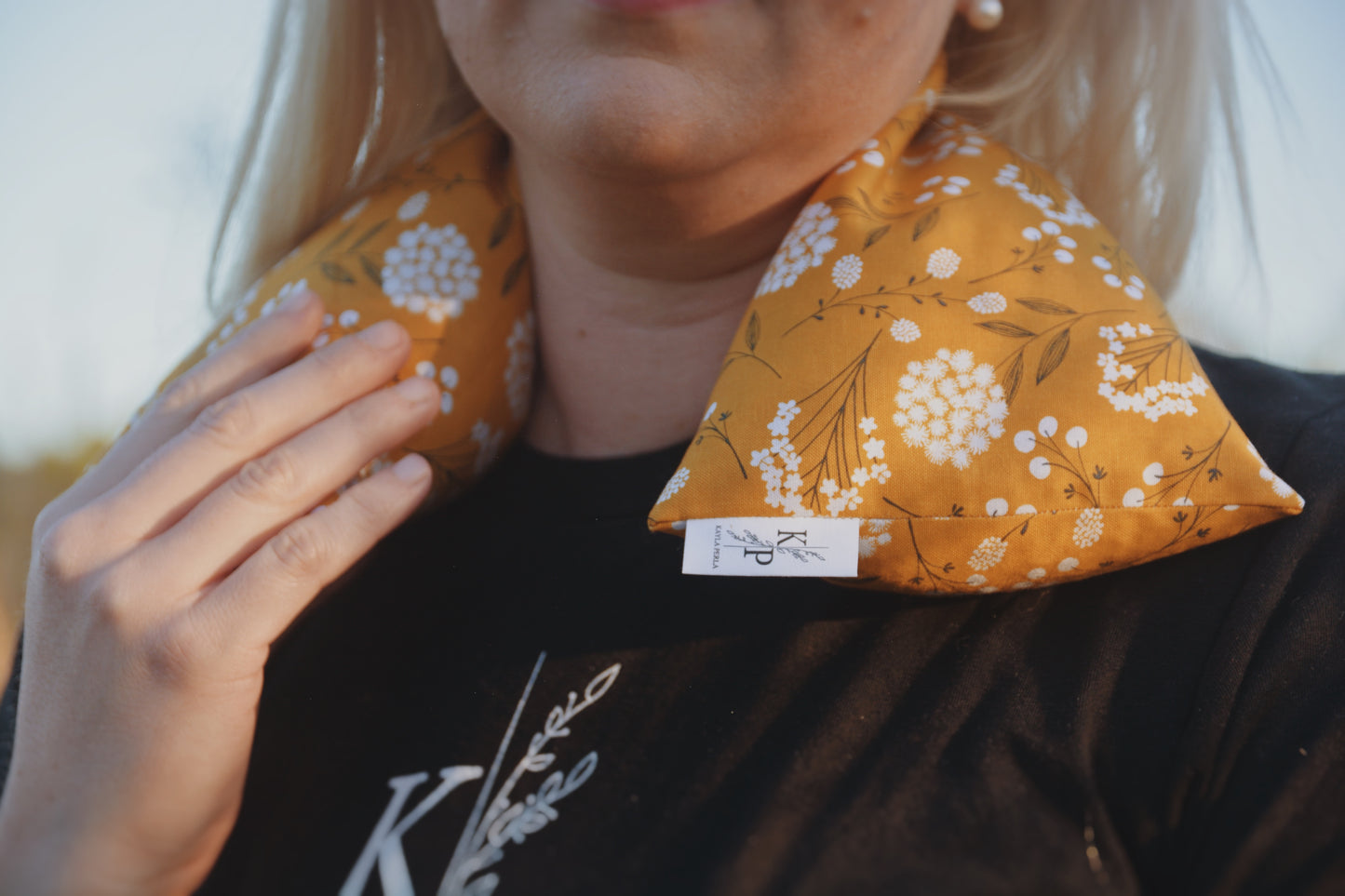 Golden Flower - Lavender Rice Bag - Large Hot and Cold Pack
