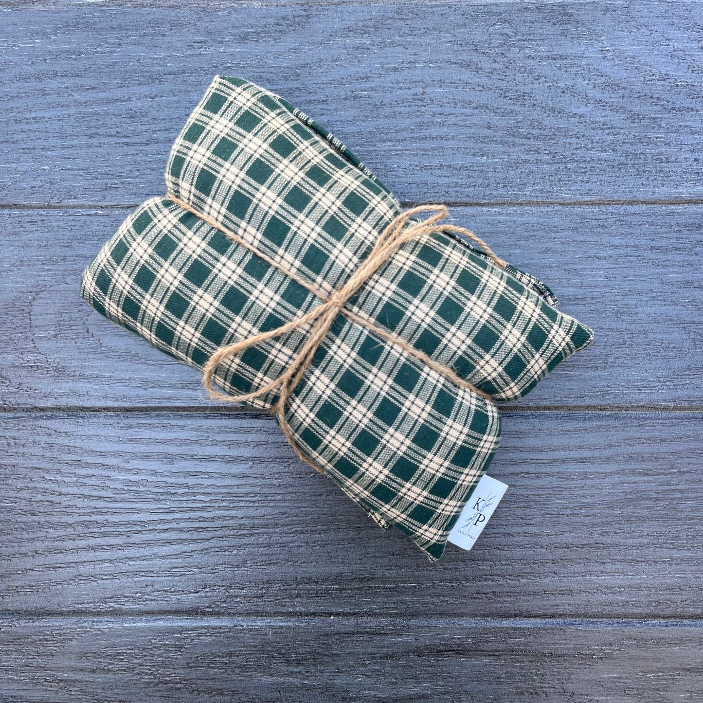 Green Plaid - Lavender Rice Bag - Large Hot and Cold Pack