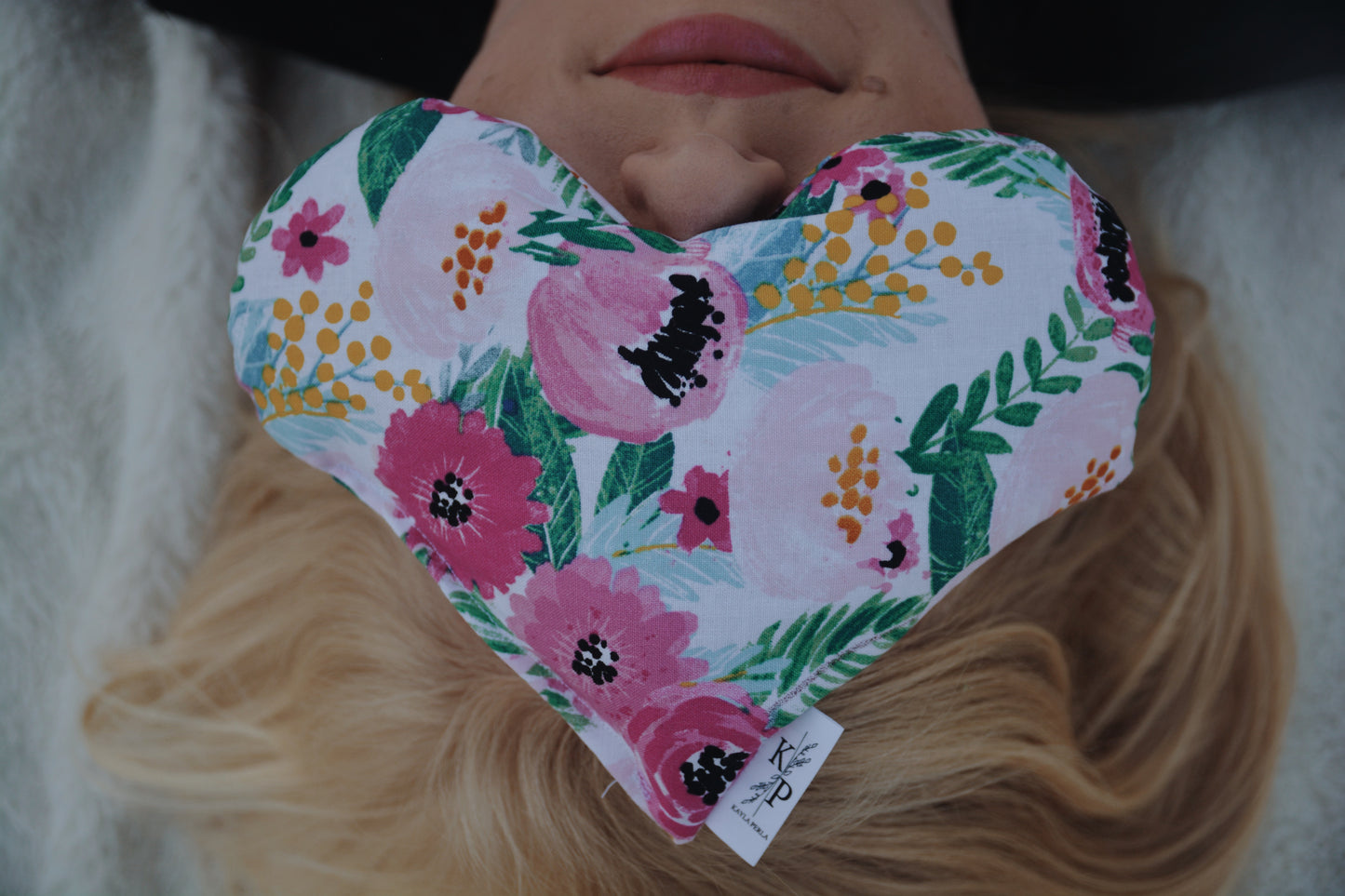 Pink Floral - Heart Bag - Hot and Cold Pack - Eye Mask