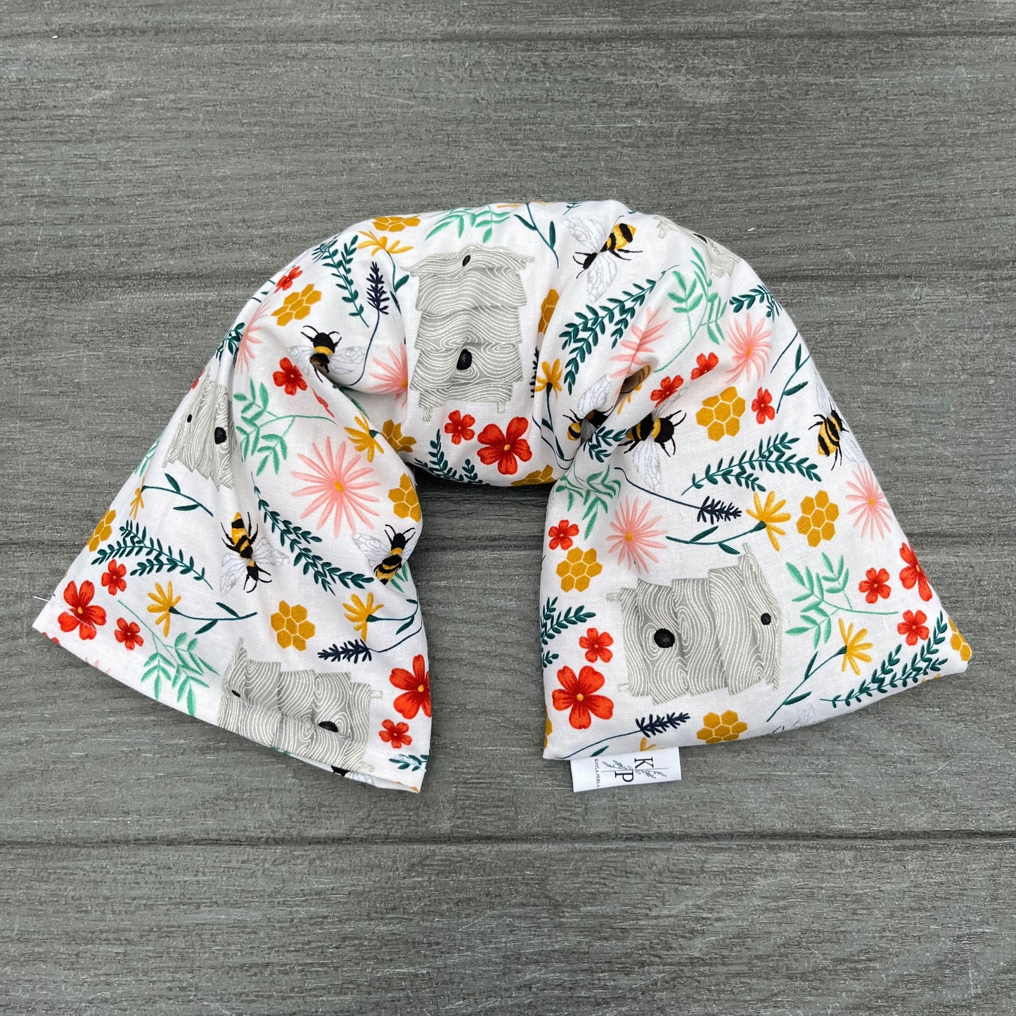 Floral Bee Print - Lavender Rice Bag - Large Hot and Cold Pack