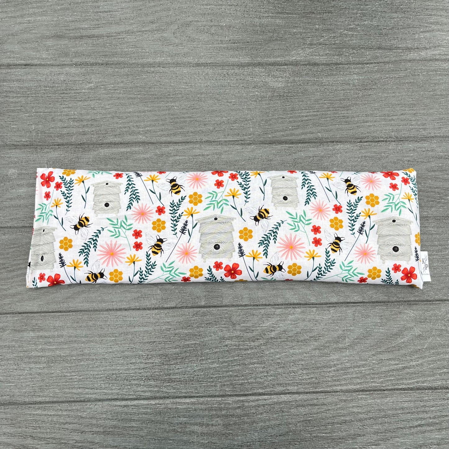 Floral Bee Print - Lavender Rice Bag - Large Hot and Cold Pack