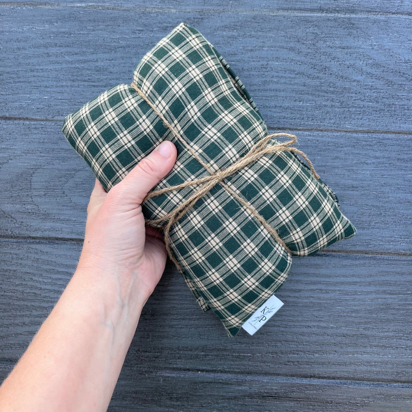 Green Plaid - Lavender Rice Bag - Large Hot and Cold Pack