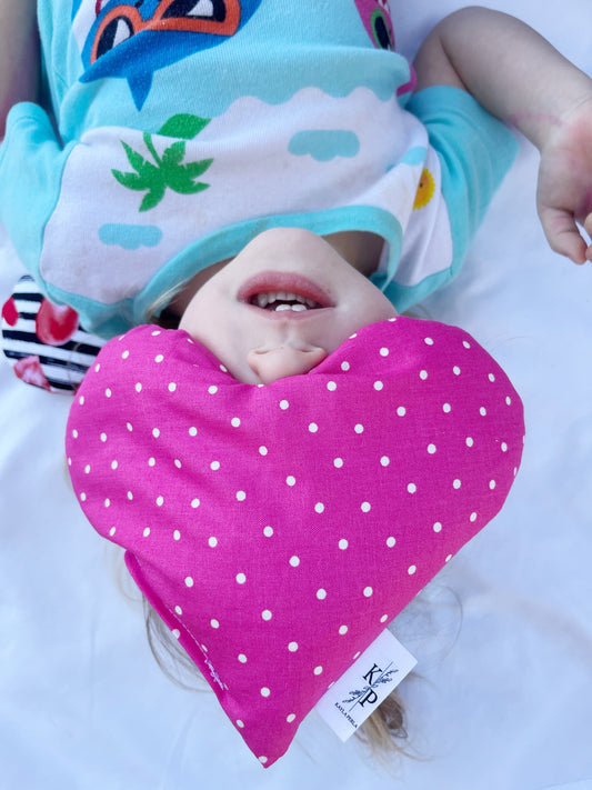 Pink Polka Dot - Heart Bag - Hot and Cold Pack - Eye Mask