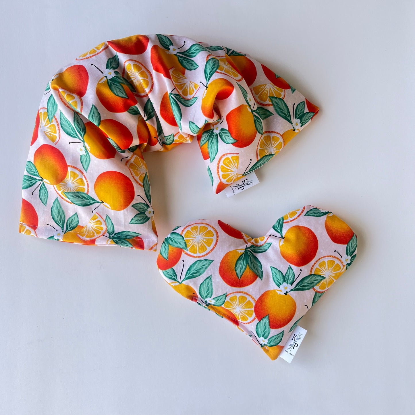 For the Love of Oranges - Heart Bag - Hot and Cold Pack - Eye Mask